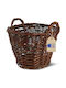 Creative Decorative Wicker Basket with Handles Brown 30x22x28 cm
