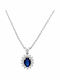 Daskalakis Rosette Necklace in 8K White Gold with Diamond & Green Zircon