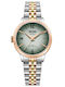 33mm Women's Battery-Powered Watch with Grey Stainless Steel Bracelet
