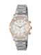Women's Battery-Powered Chronograph Watch with Silver Stainless Steel Bracelet