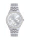 Women's Battery-Powered Watch with Silver Stainless Steel Bracelet