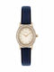 Women's Battery-Powered Watch with Blue Leather Strap