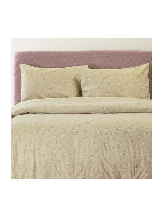 Melinen Mini Double Bed Sheet Set with 2 Pillow...