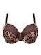 Brown Minimizer Bra without Padding with Underwire