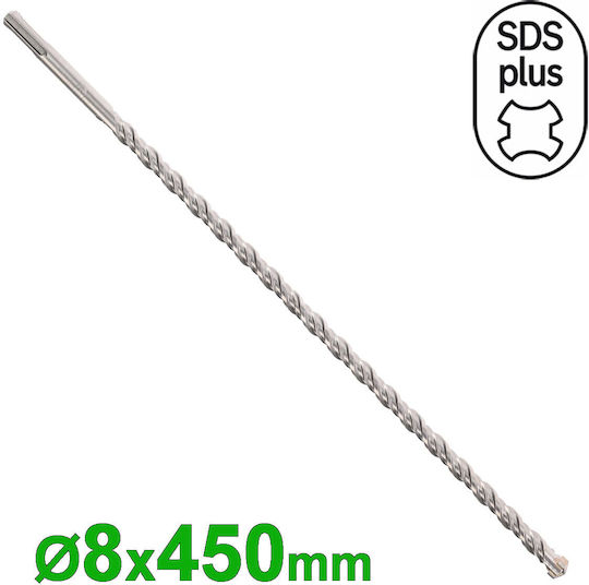 Pasco Диамантено Свредло SDS Plus с 4 Режещи Ръба Ø8 mm x 450 mm 114508