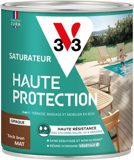 V33 High Protection Terrassen-Imprägnierlack Teak Matt 750 ml