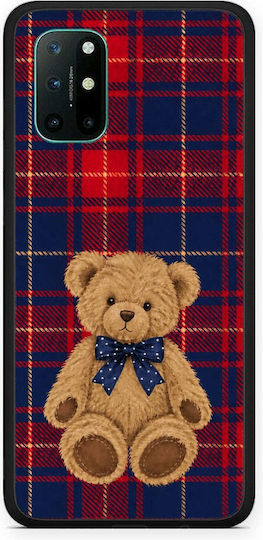 Smartfits Teddy Bear pe Carouri Roșii și Bleumarin pentru OnePlus 8T Husă