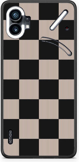 Smartfits Schwarze Taupe-Gestreifte Karierte Hülle für Nothing Phone 1