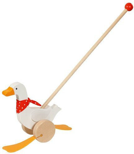 Nachziehspielzeug Gans Bertha aus Holz für Kinder ab 18 Monaten