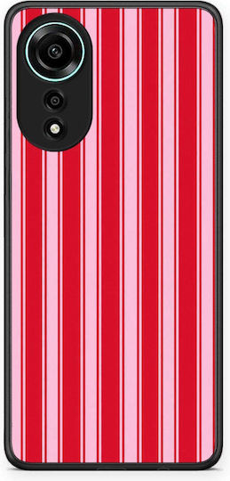 Smartfits Red Pink Vertical Pinstripes Oppo A78 4g Θήκη