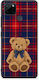 Smartfits Teddy Bear On Red Navy Tartan Realme C21y C25y 7i Global Hülle