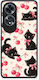 Smartfits Black Kittens Cherries On Cream Husă pentru Oppo A60 4g