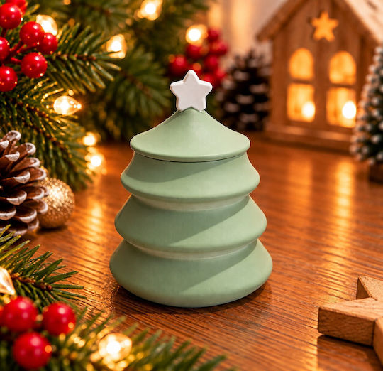 Christmas Decorative Ceramic Tree Adorned Green