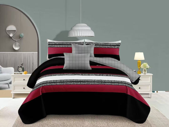 Kraft World Bettlakenset mit 2 Kissenbezügen für Doppelbett mit Gummizug 100x200+25 cm Schwarz (3 Stück)