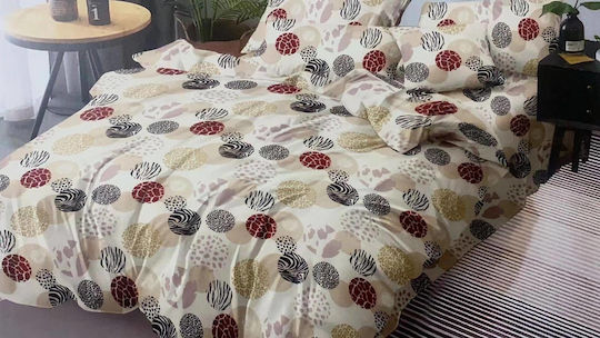 Kraft World Bettlaken-Set mit 2 Kissenbezügen, Super-Doppel, mit Gummizug, 160 × 240 + 25 cm, Ecru (3 Stück)
