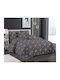 Kraft World King-Size-Bettlaken-Set mit Gummizug 220x240+25 cm Grau (5 Stück)