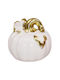 Decorative Ceramic White Pumpkin 8x7.5 cm Dorosimo 18902