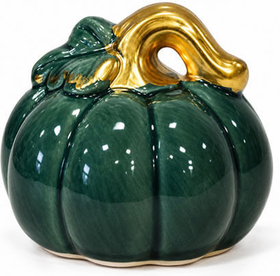 Decorative Ceramic Green Pumpkin 7x7cm Dorosimo 18901