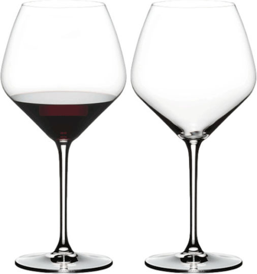 Riedel Set Schwarze Weingläser aus Glas 2 Stück