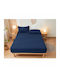 Kraft World King-Size-Spannbettlaken 220 x 240 + 30 cm Dunkelblau BES-KAX220-Dunkelblau