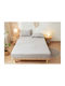 Kraft World Super-Double Fitted Sheet 160x240+30cm Light Grey BES-KAX160-Light Grey
