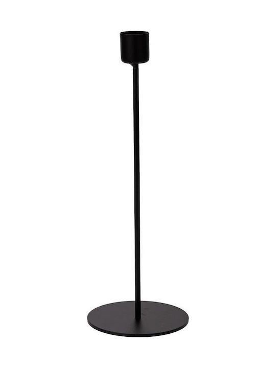 Iliadis Set Metallische Kerzenhalter in Schwarz 9x9x25 cm 2 Stück
