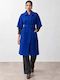 Damen-Kurzmantel Blau mit Knöpfen