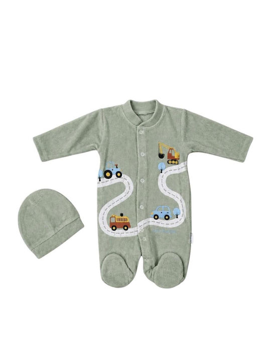 Annora Baby Salopetă Din Catifea Verde Mentă