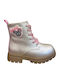 Rosa Leder-Kinderstiefel mit Reißverschluss