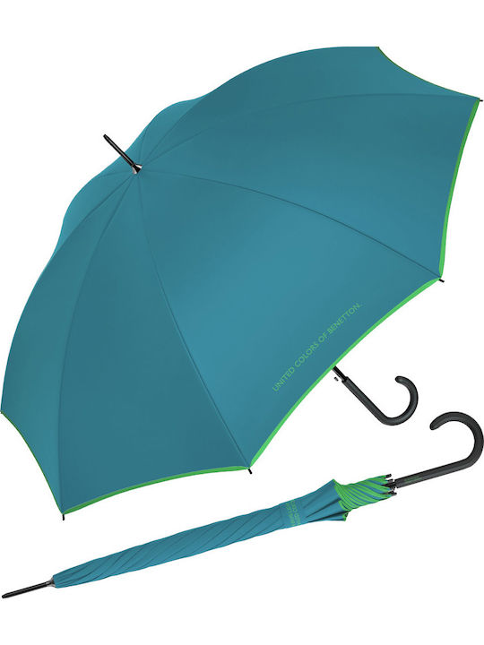 Automatic Rain Umbrella with Walking Stick Light Blue