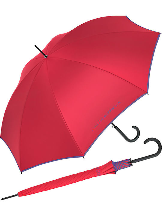 Automatic Walking Stick Rain Umbrella Red