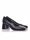Spitze Pumps aus Leder Black