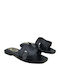 Lederne Damensandalen Schwarz