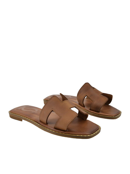 Dermatina 100 Lederne Damen-Sandalen in Tabakbraun