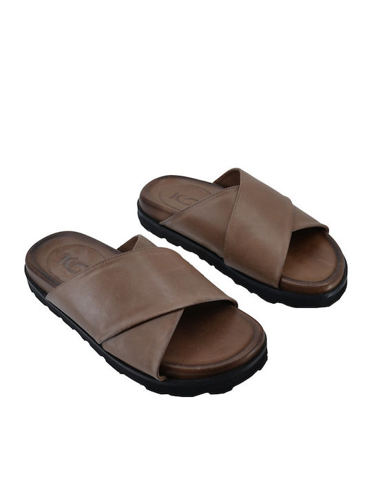 Lederne Damen-Sandalen Braun