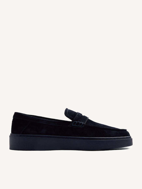 Gioseppo Leather Men's Loafers in Blue