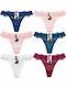 Women's String MultiPack Blue-White-Pink-Teal-Burgundy-Pink