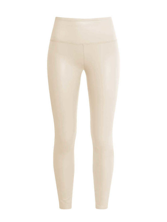 Celestino Damenleggings aus Kunstleder, Einfarb...