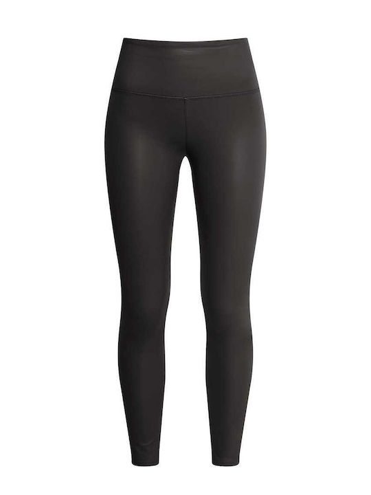 Celestino Damenleggings aus Kunstleder Einfarbig Slim Fit Schwarz