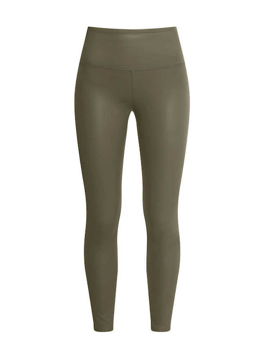 Celestino Damenleggings aus Kunstleder Einfarbi...