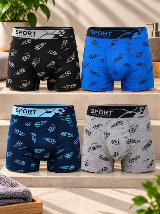 Men's Multicolour Printed Boxers 4-Pack