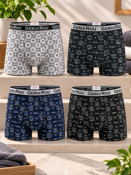 Men's Multicolour Printed Boxers 4-Pack