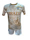 Kids’ Football Kit Neymar Brazil National Team Gold Beige Patterns 101026-05