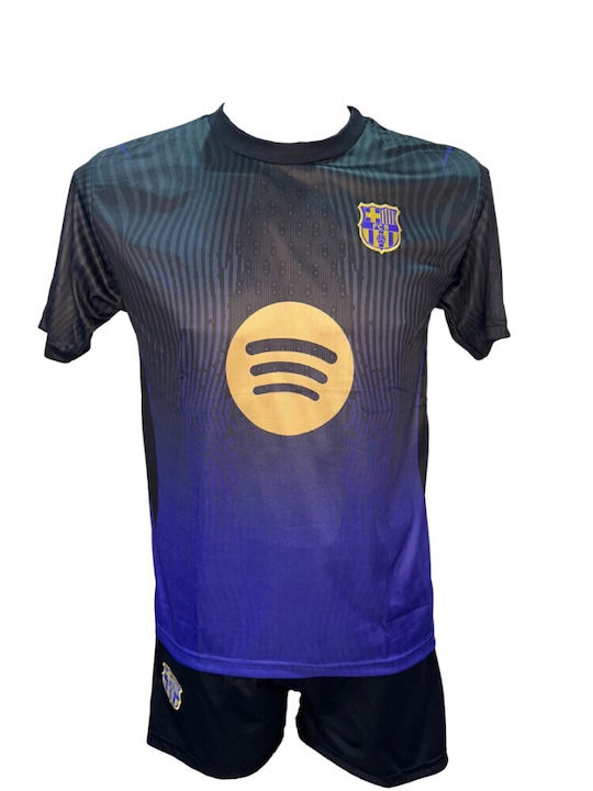 Kids’ Football Kit Barcelona Lamine Yamal Black Purple Gold 101026-12