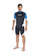 Mares Tricou cu protecție solară Rash Guard Trilastic UPF 50+ pentru bărbați, cu mâneci scurte, albastru