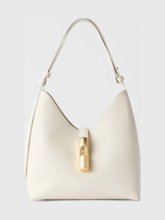 Goccia S Damen-Hobo-Tasche aus Leder Panna