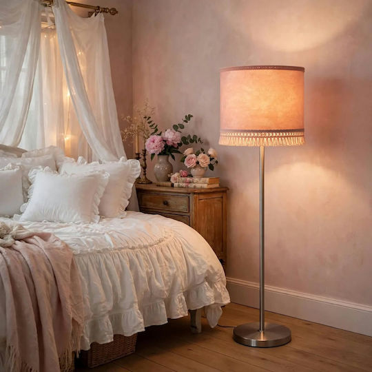 Oxygen Pink Baby Floor Lamp with E27 Bulb Holder Pink