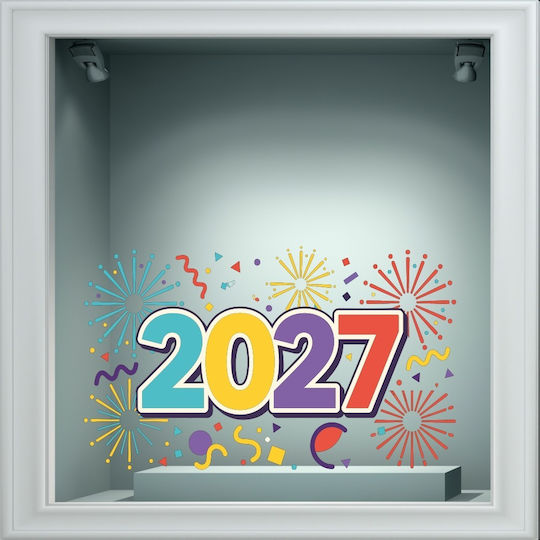 Χριστουγεννιάτικο Αυτοκόλλητο - Happy New Year 35 - 50cm X 30cm