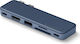 Satechi USB хъб с 5 порта и USB-C / USB-A връзка, син