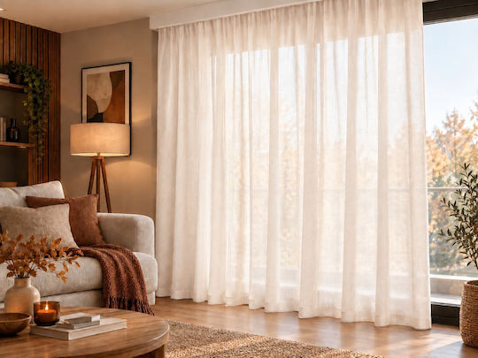 Kraft World Завеса с перделък в бежово 270x270 см